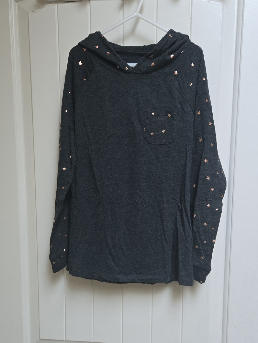 OshKosh B'gosh Kids Cotton Dark Gray Stars Long Sleeve Graphic Label Tee